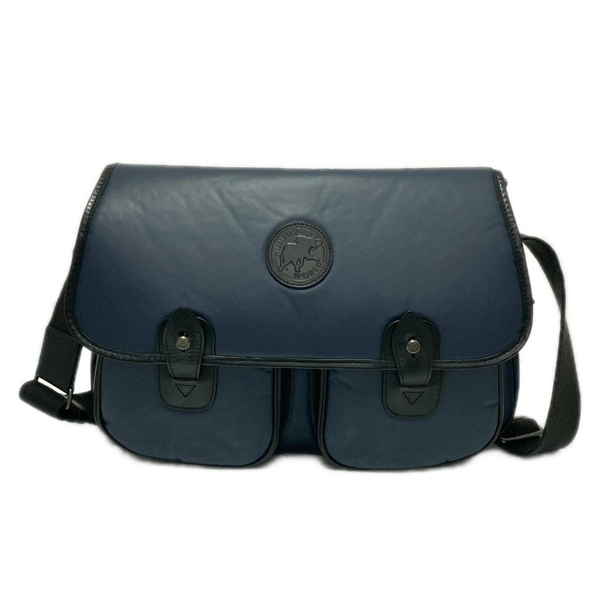 ハンティングワールド/ショルダーバッグ/ダークネイビー×黒/バチュー