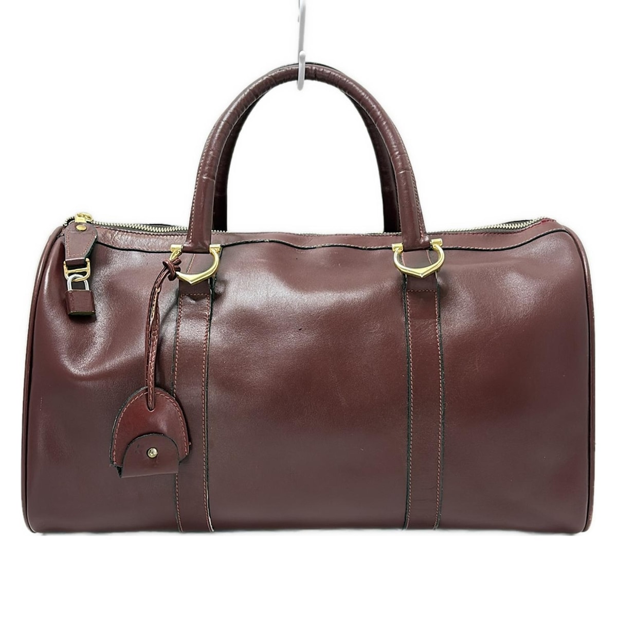 カルティエ/ボストンバッグ/マストライン/ボルドー×ゴールド/レザー