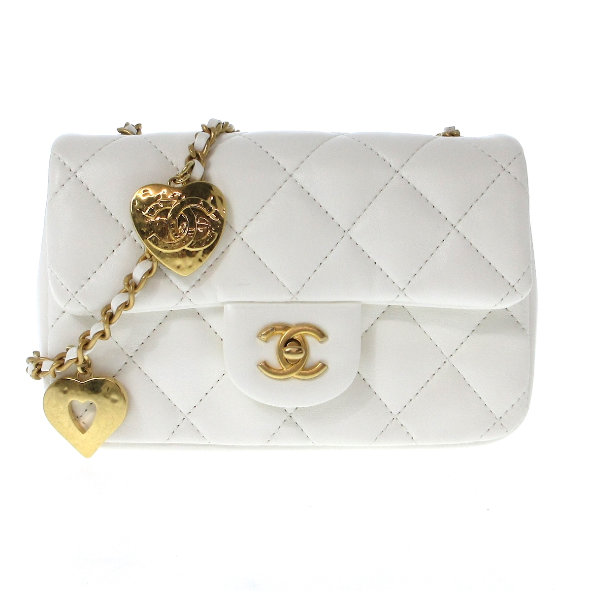 シャネル/ショルダーバッグ/ミニマトラッセ/ミニ フラップ バッグ/白