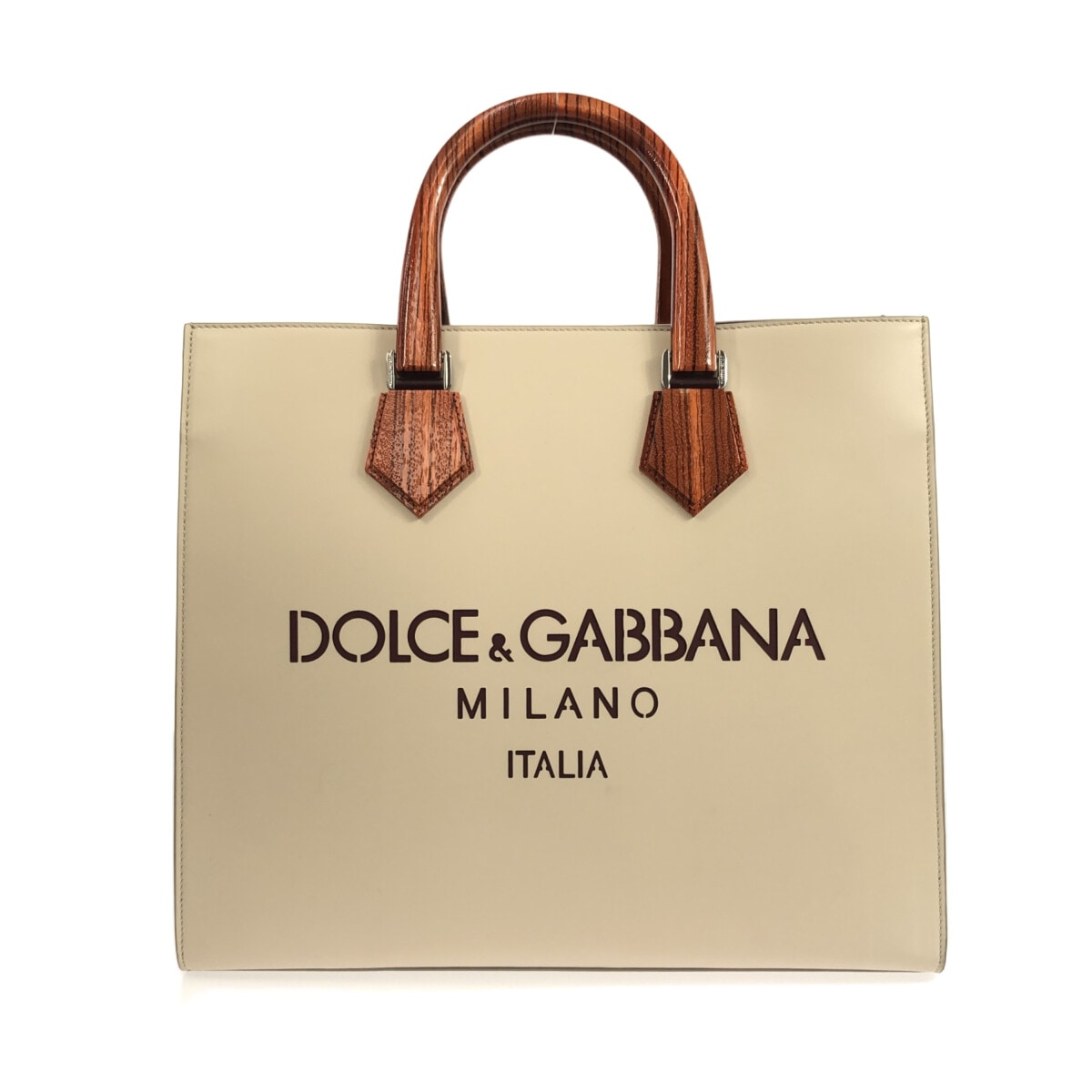 ドルチェアンドガッバーナ/トートバッグ/ベージュ×ブラウン/レザー