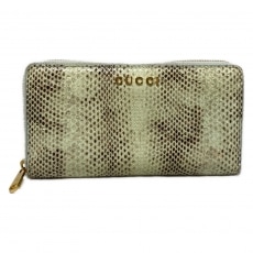 グッチ/長財布/スネークプリント GGスプリームキャンバス ジップ