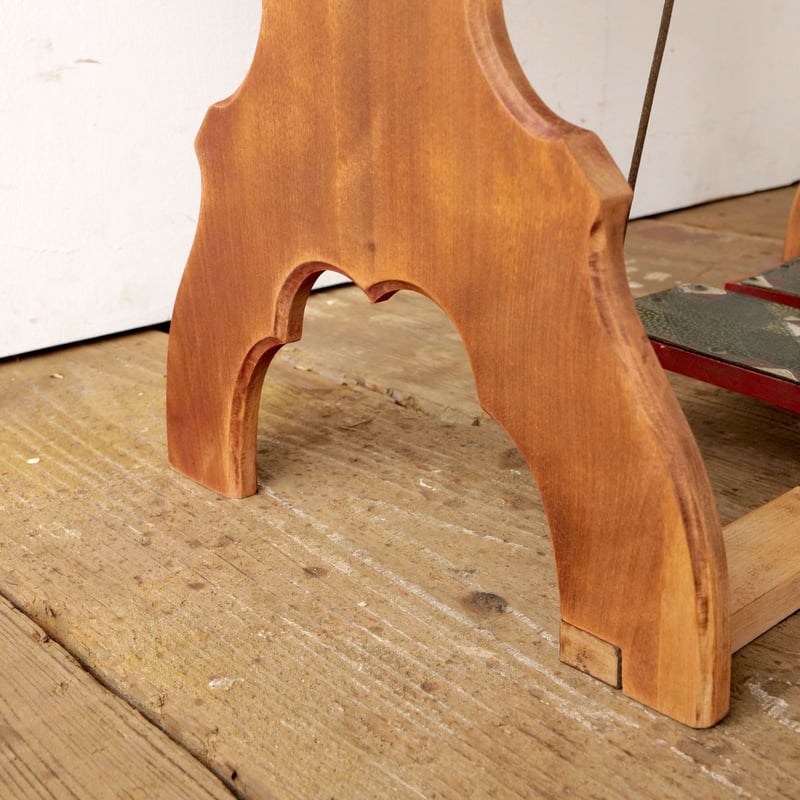 アンティーク 大正時代か昭和初期 オルガンのイス 木製 透かし彫 楽天