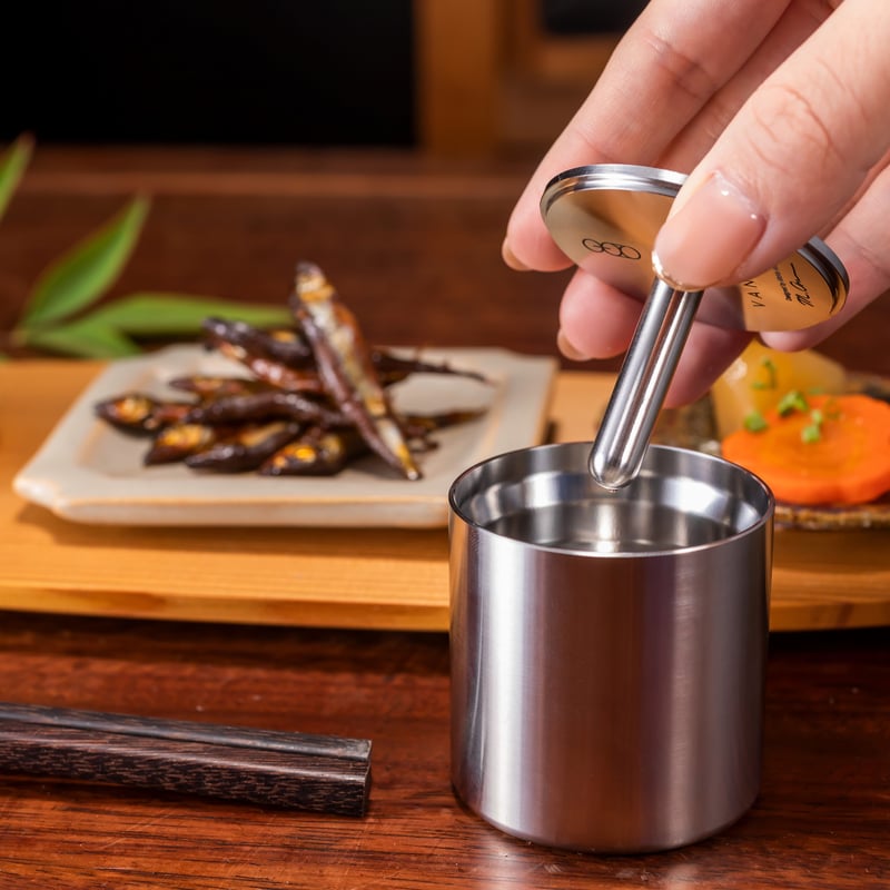 魔法のぐい吞み” 50mm＆Φ8 ステンレス製ぐい呑みセット【50mm 2個入/Φ8