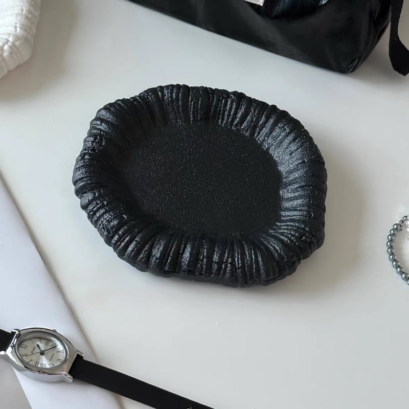 マットカラー ニュアンス ラウンド ミニ アクセサリー トレイ 全2色