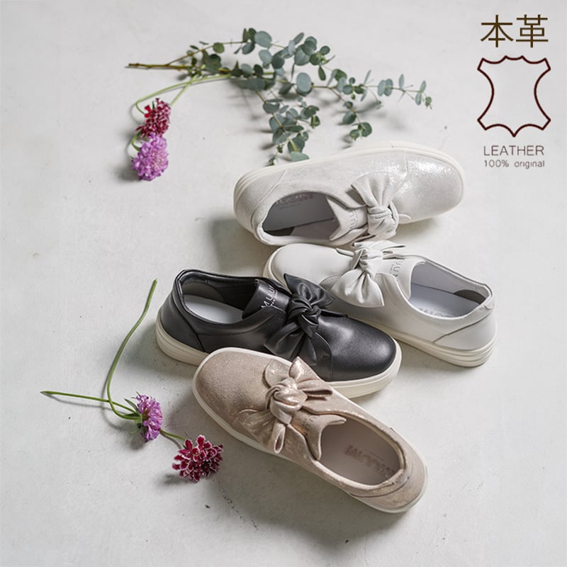 11670 【本革】 BIG RIBBON SLIP-ON SNEAKER | MUUM