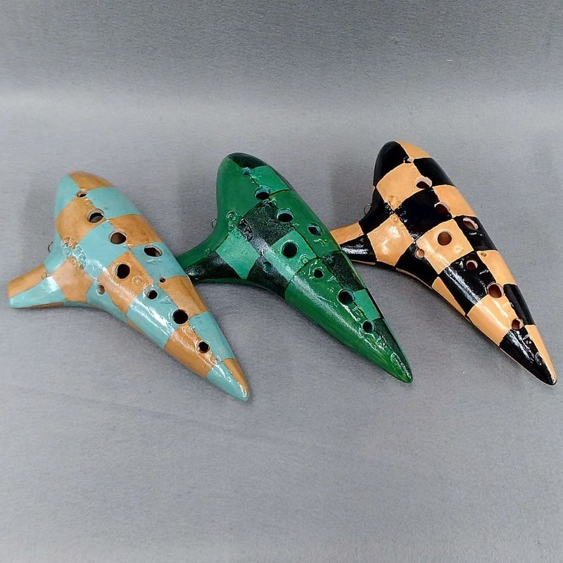 アケタ オカリナ アルトC シングル管 市松模様 Rモデル RT-5C-I