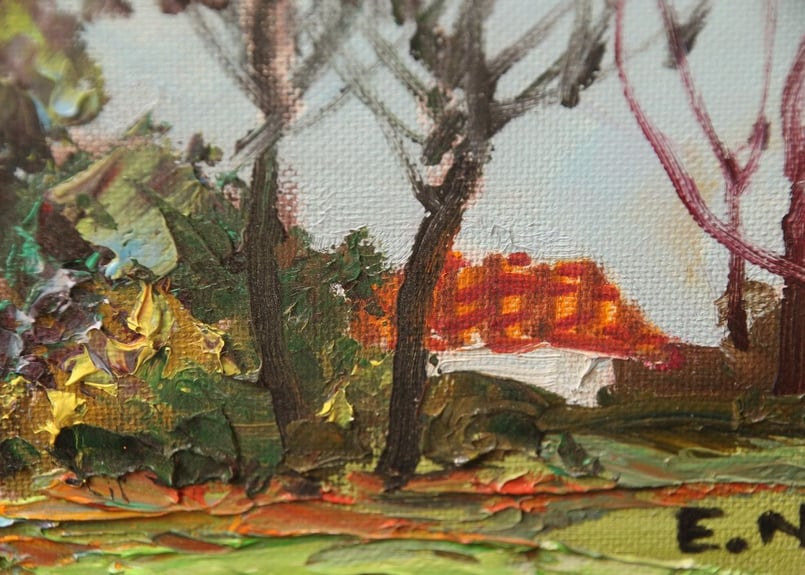 真作】昭和レトロ/西澤栄一/ローエン/絵画/油絵/画家/ヴィンテージ