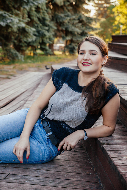 Ravelry: Knit Top Grace (colorwork) pattern by Valya Paskhina