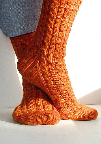 Ravelry: Rib and Cable Socks pattern by Nancy Bush