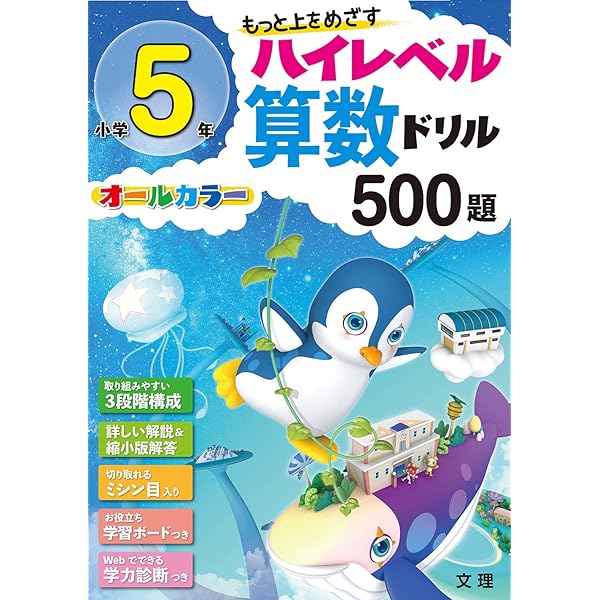 ハイレベル算数ドリル 小学6年 500題 (オールカラー，学力診断つき