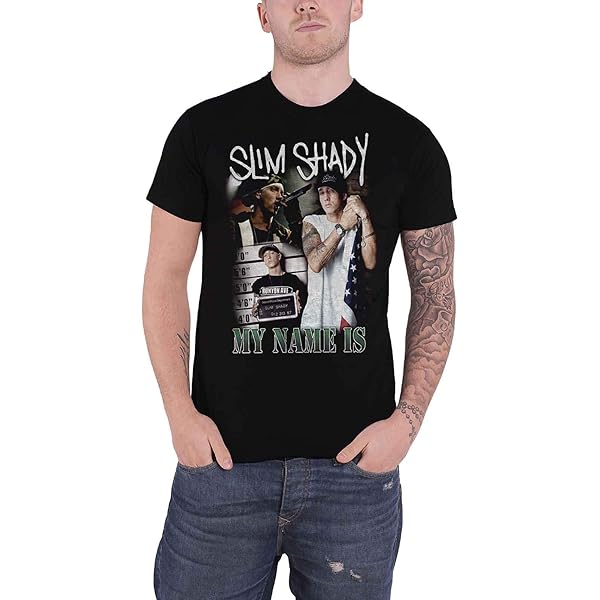 Amazon.com: Eminem Men's The Real Slim Shady Slim Fit T-Shirt X