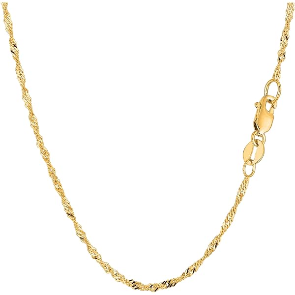 Amazon.com: 10K Yellow Gold Ultra Light Rope Chain Necklace, 2mm