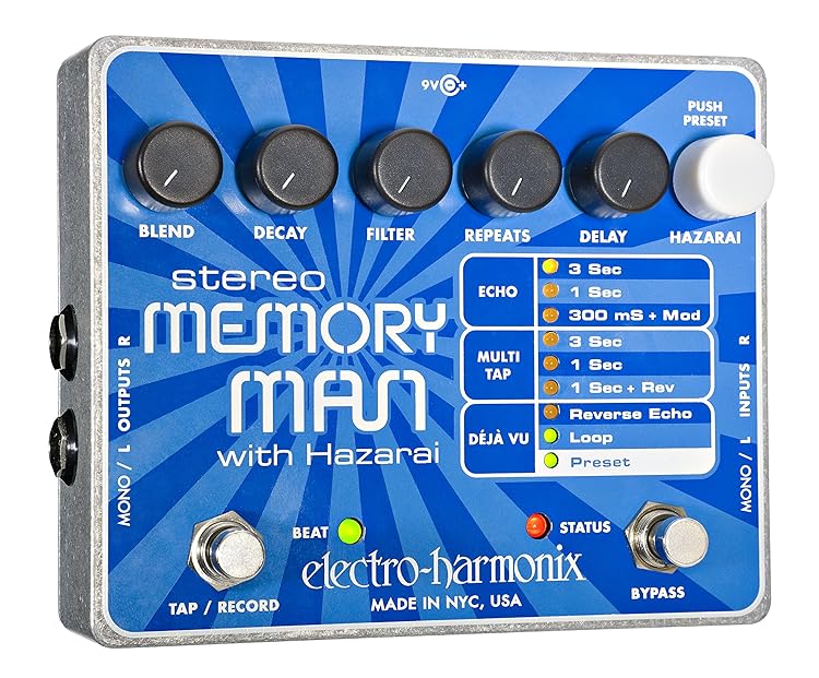 ELECTRO HARMONIX STEREO MEMORY MAN WITH HAZARAI【Supernice