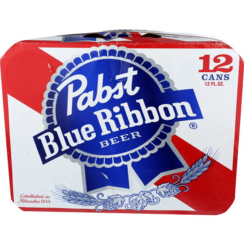 Pabst Blue Ribbon Beer 12 Pk Cans - 12 Fluid Ounce - 12 Count
