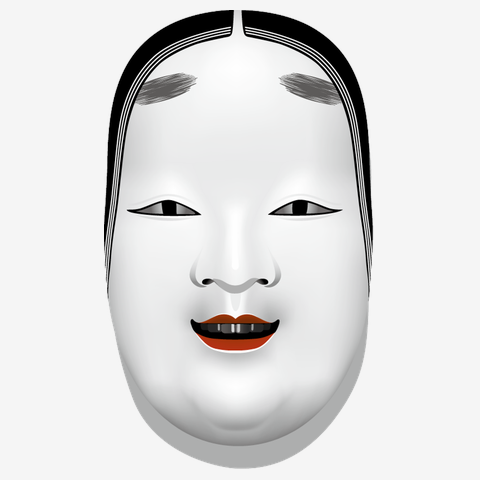 能面 小面（こおもて）黒式尉（こくしきじょう） Tシャツを購入