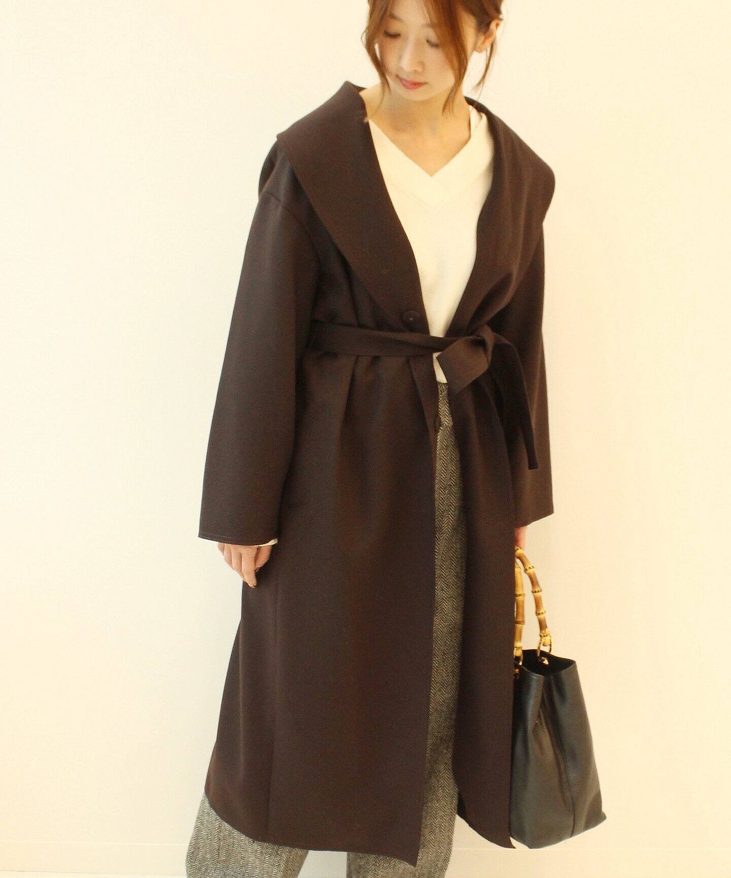 NOBLE＞Wショールカラーガウンコート◇[品番：BYCW0003206]｜B.C STOCK