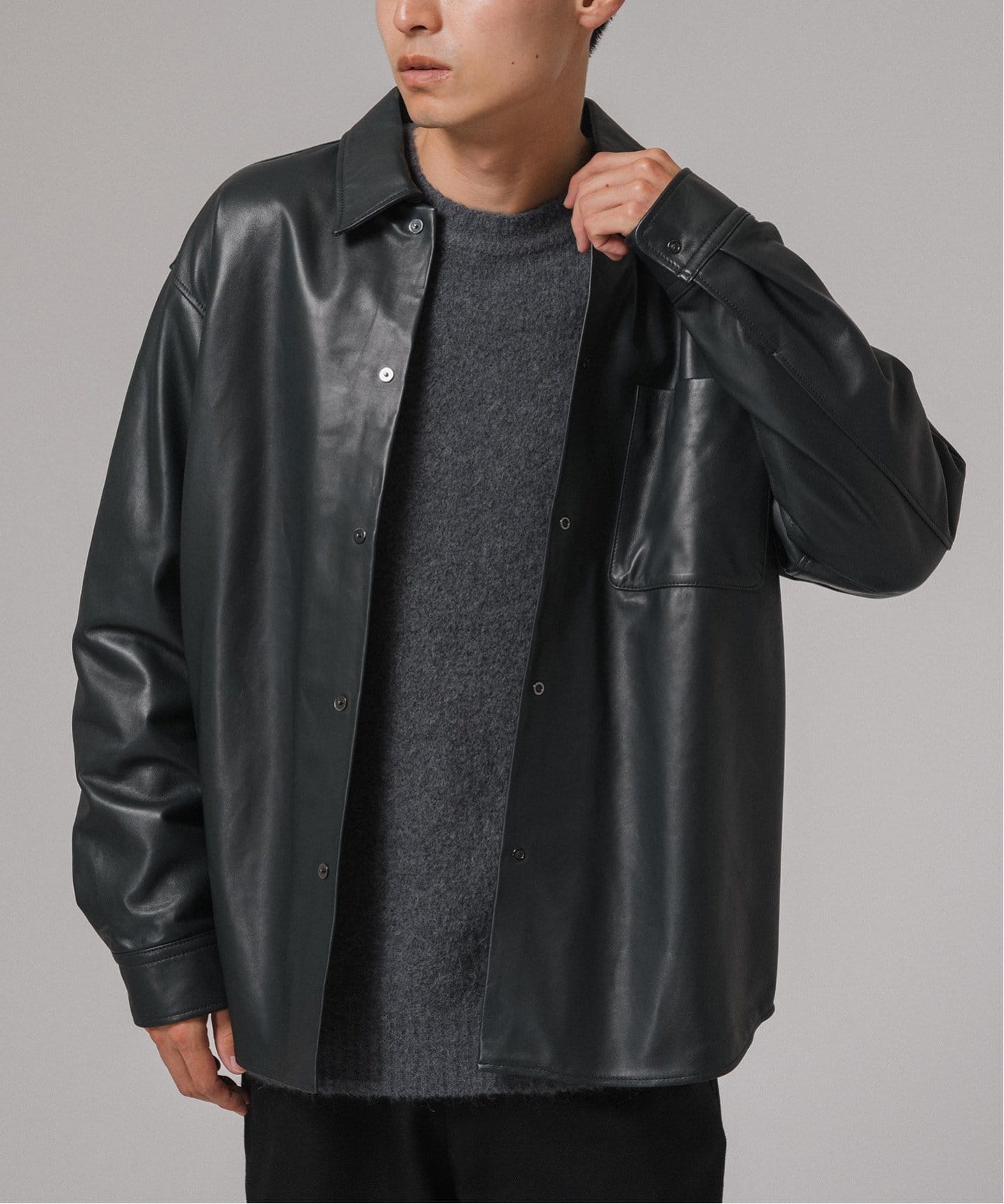 ネイキッドラムレザー シャツ（レザージャケット）｜EDIFICE