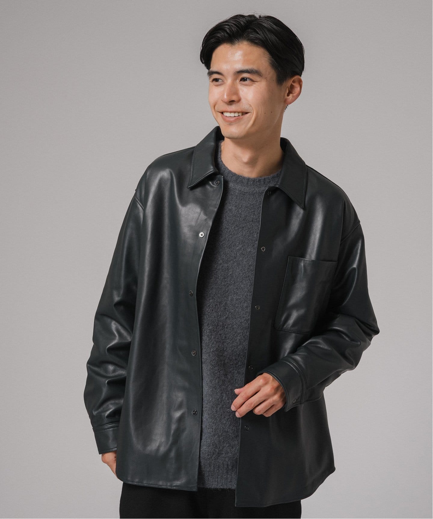 ネイキッドラムレザー シャツ（レザージャケット）｜EDIFICE