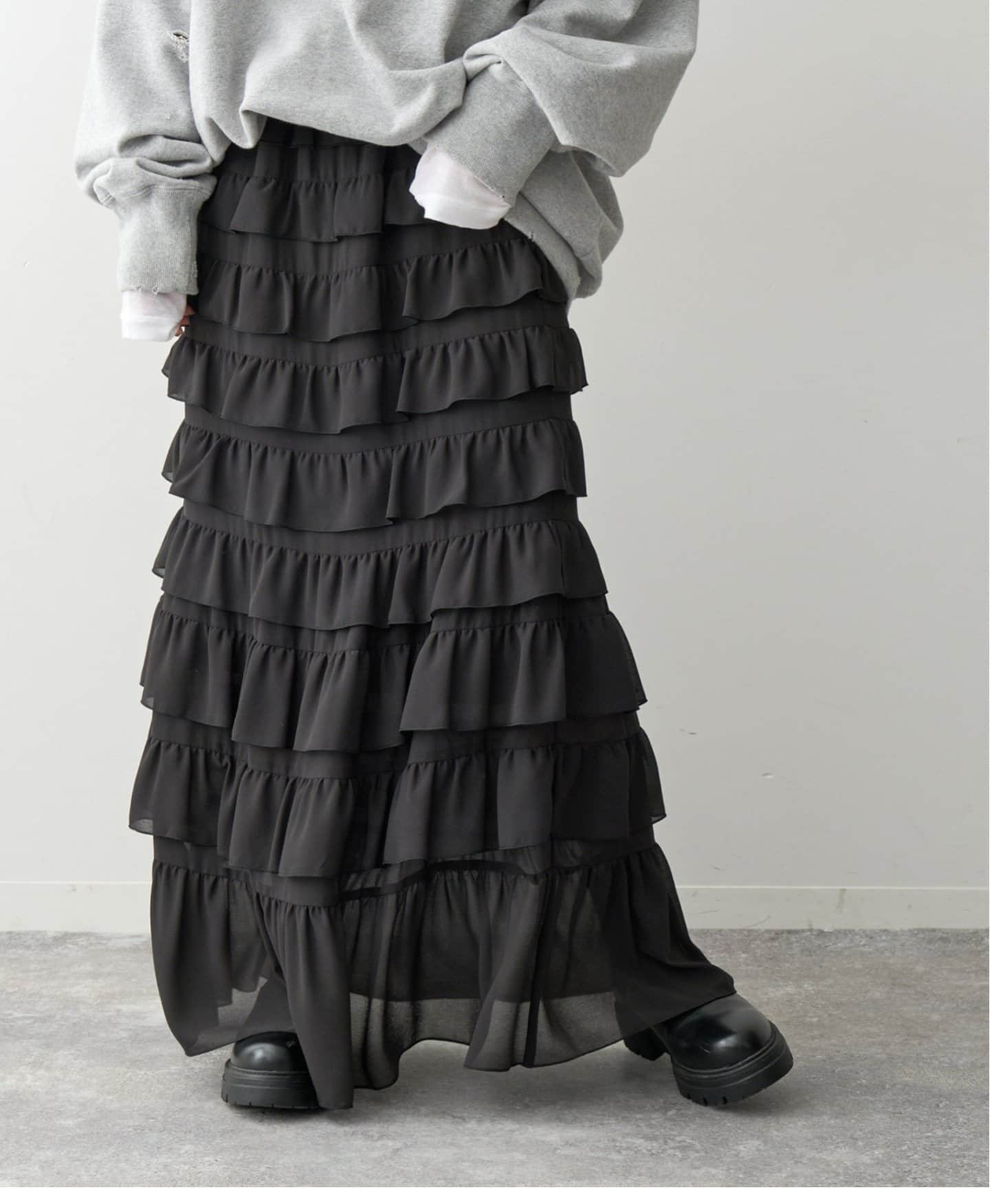 ティアードフリルスカート（ロング・マキシ丈スカート）｜Spick and