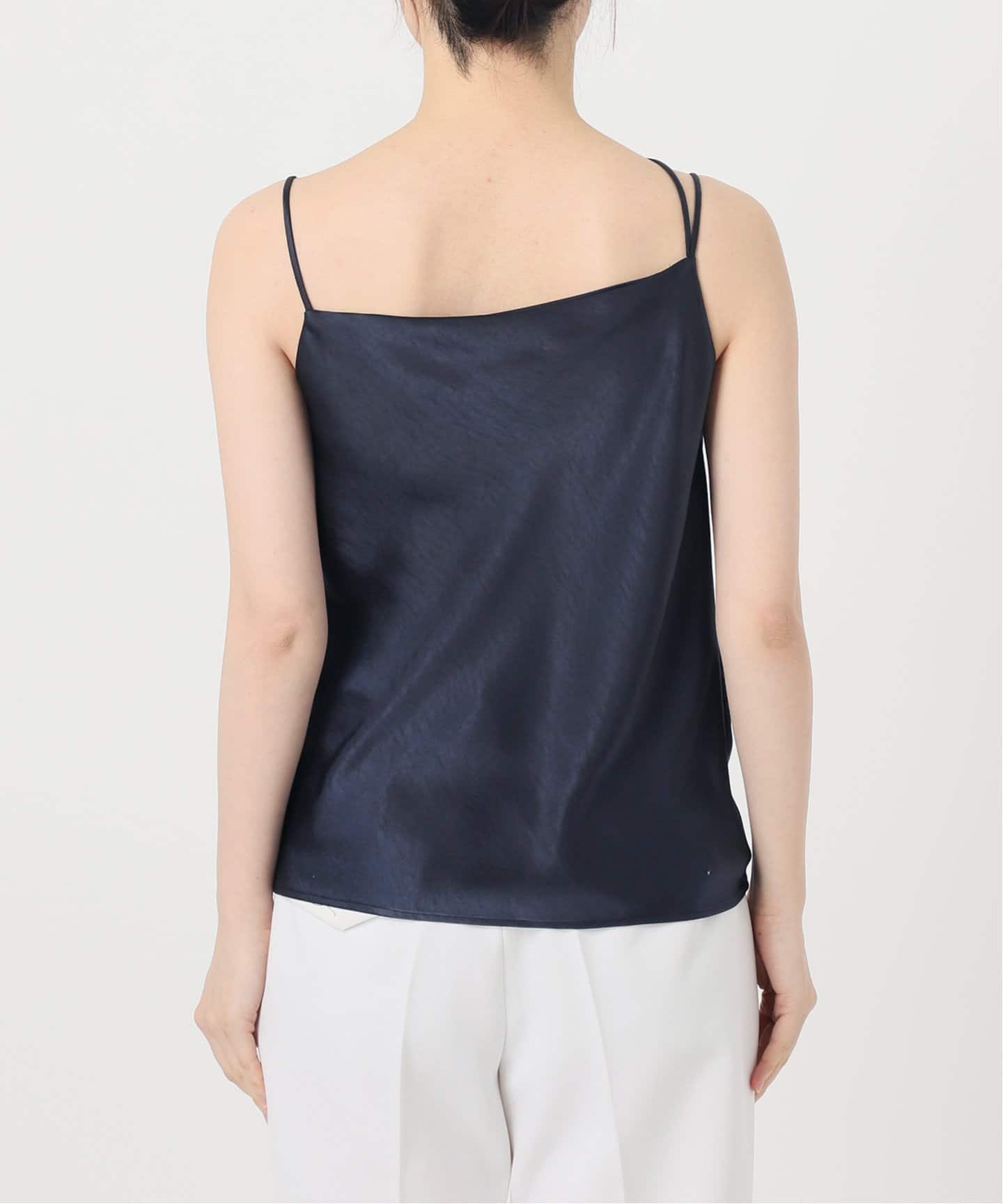早い者勝ち】 aimeine カップインドレープサテンキャミソールネイビー