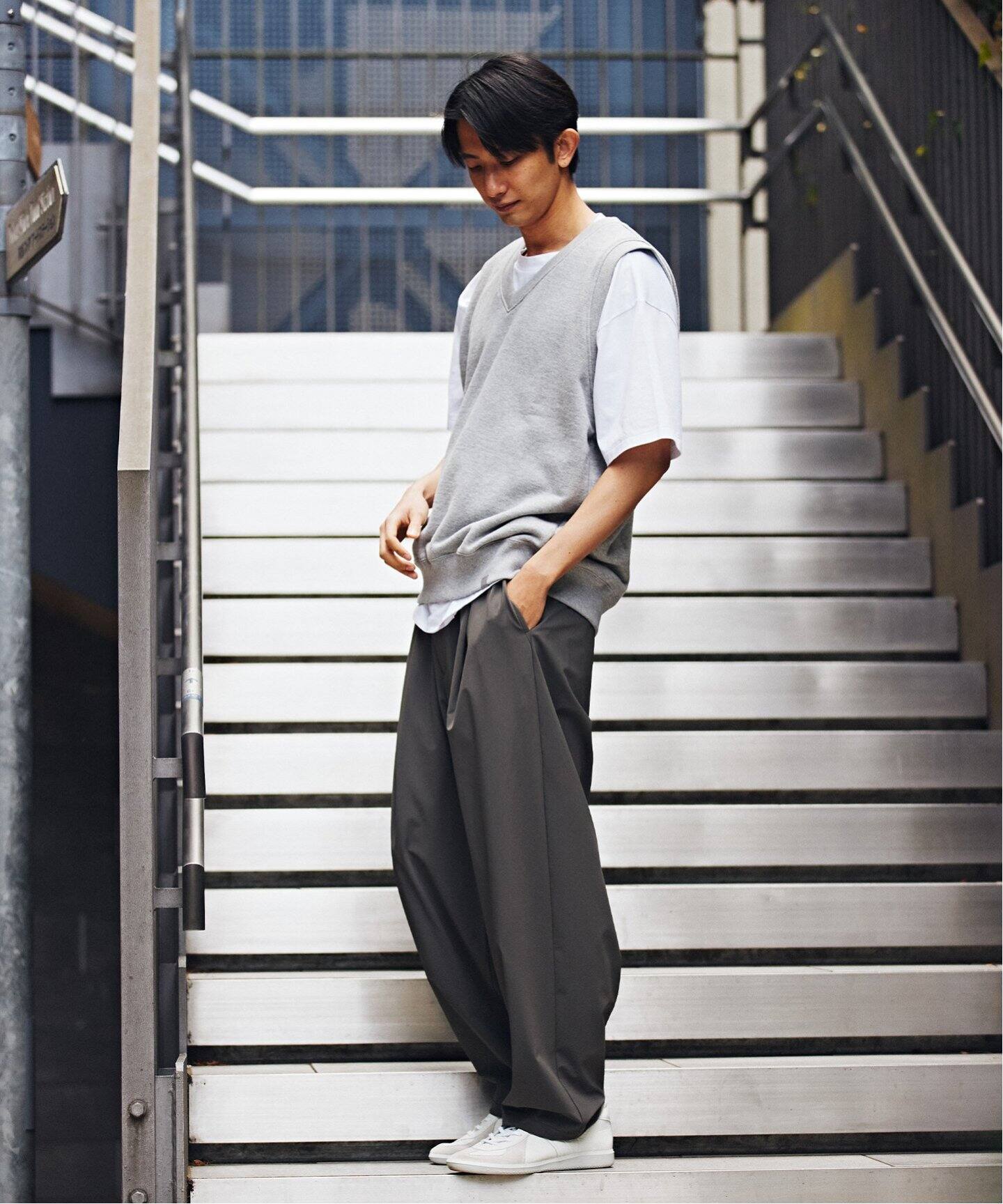 LOOPWHEELER for LOWERCASE】ライトツリウラケ Vネックベスト（ベスト