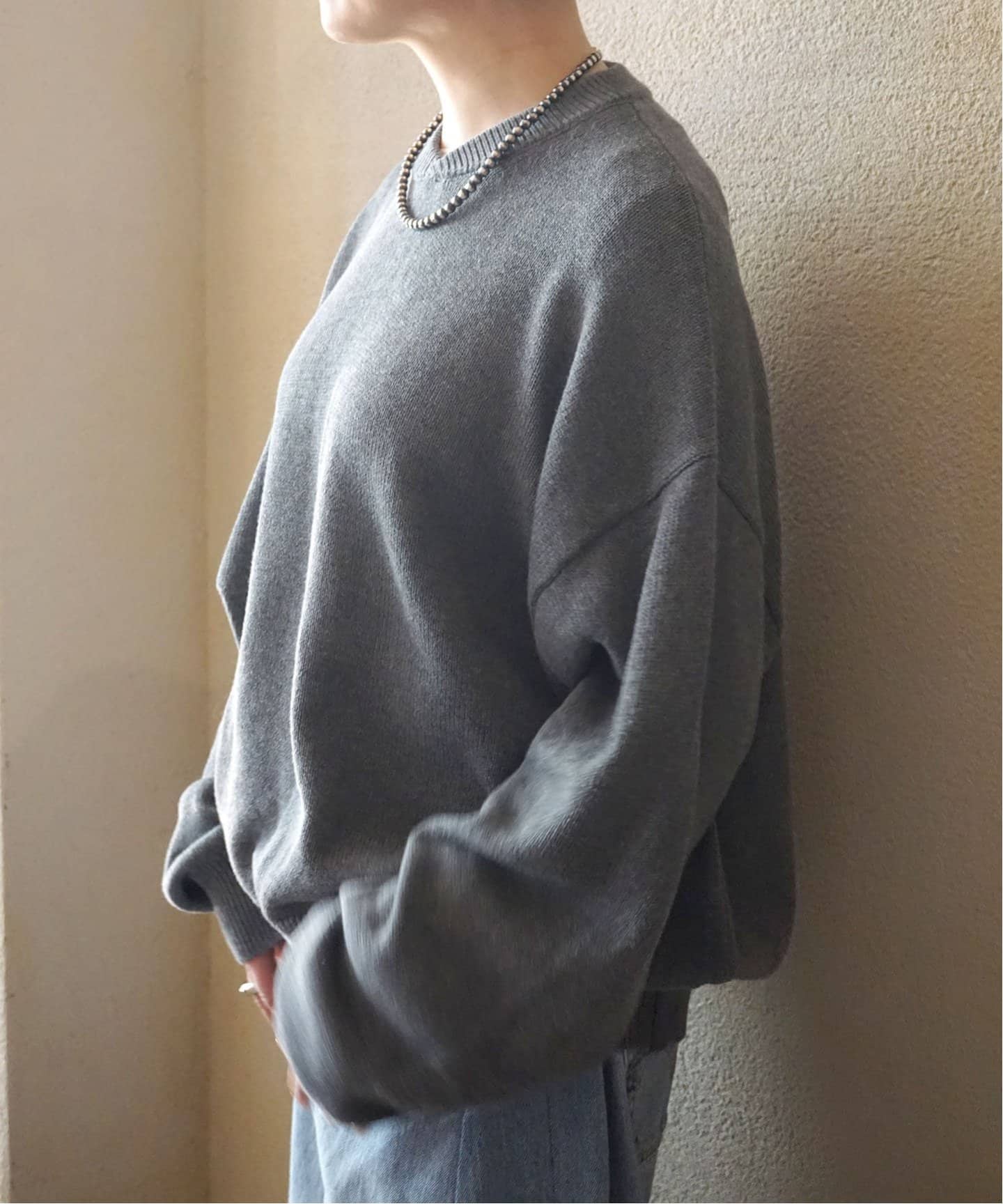 COTTONテンジククルーネックプルオーバー（ニット／セーター