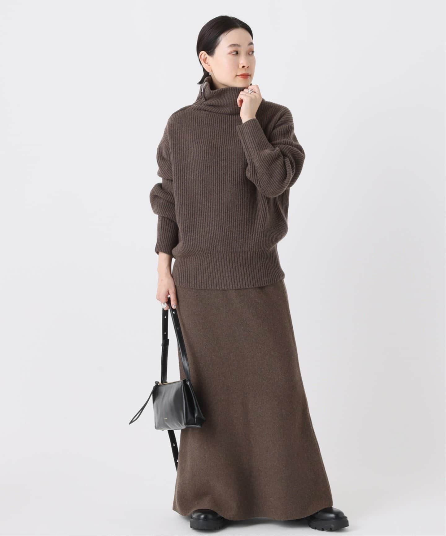 カシミヤミックスニットアゼジップ（ニット／セーター）｜AP STUDIO