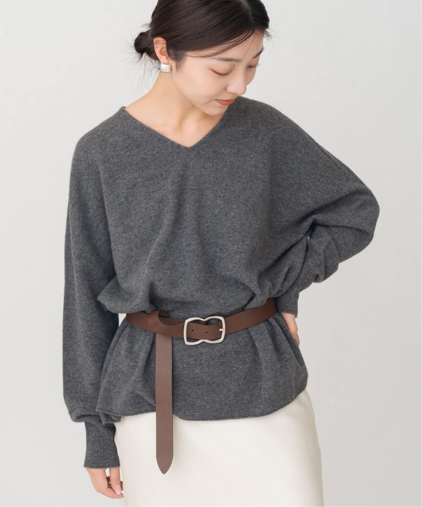 追加》Fineニュージーウール ニュアンス Vプルオーバー（ニット