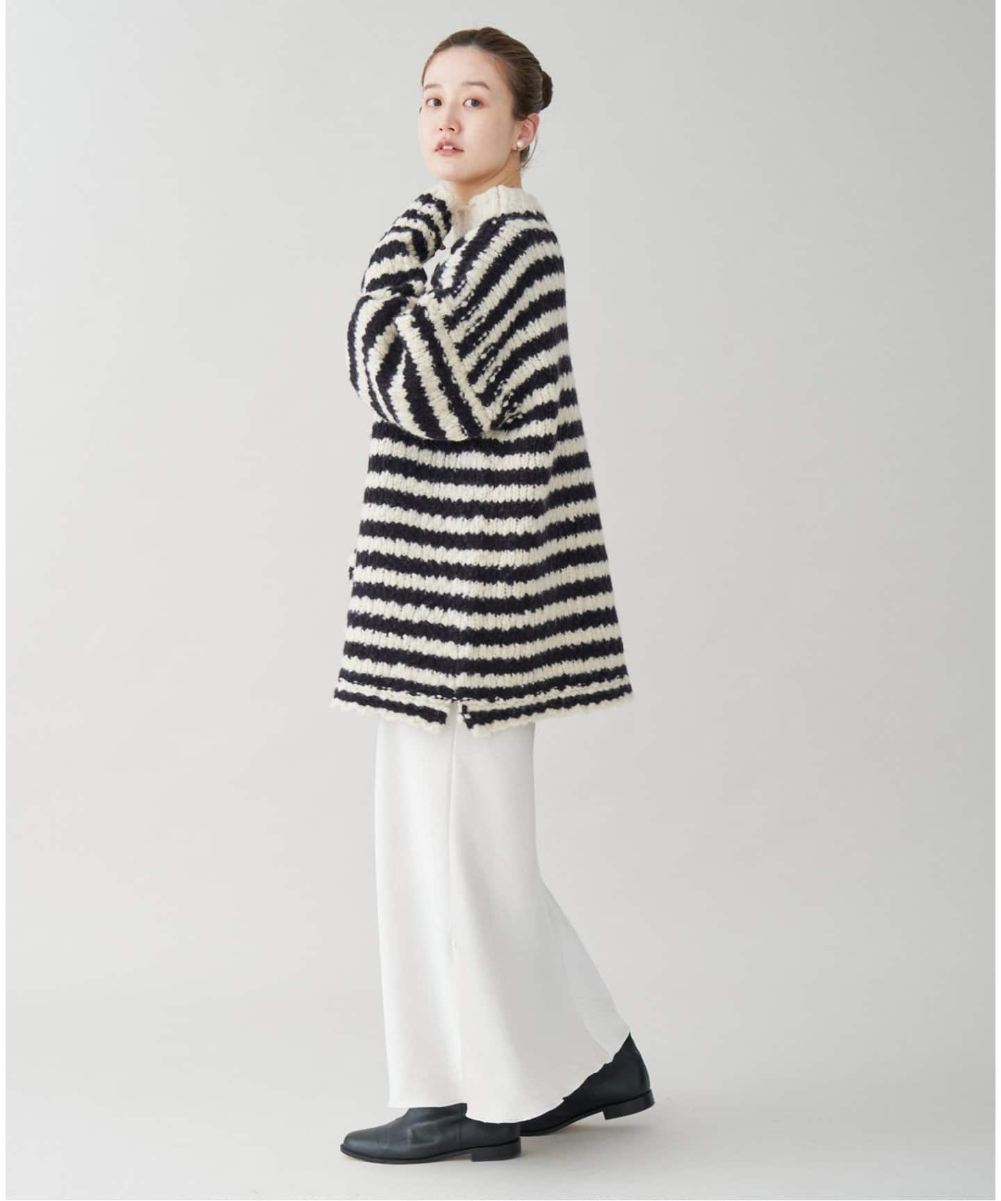 追加》BLACK ハイネックボーダーニット（ニット／セーター）｜IENA