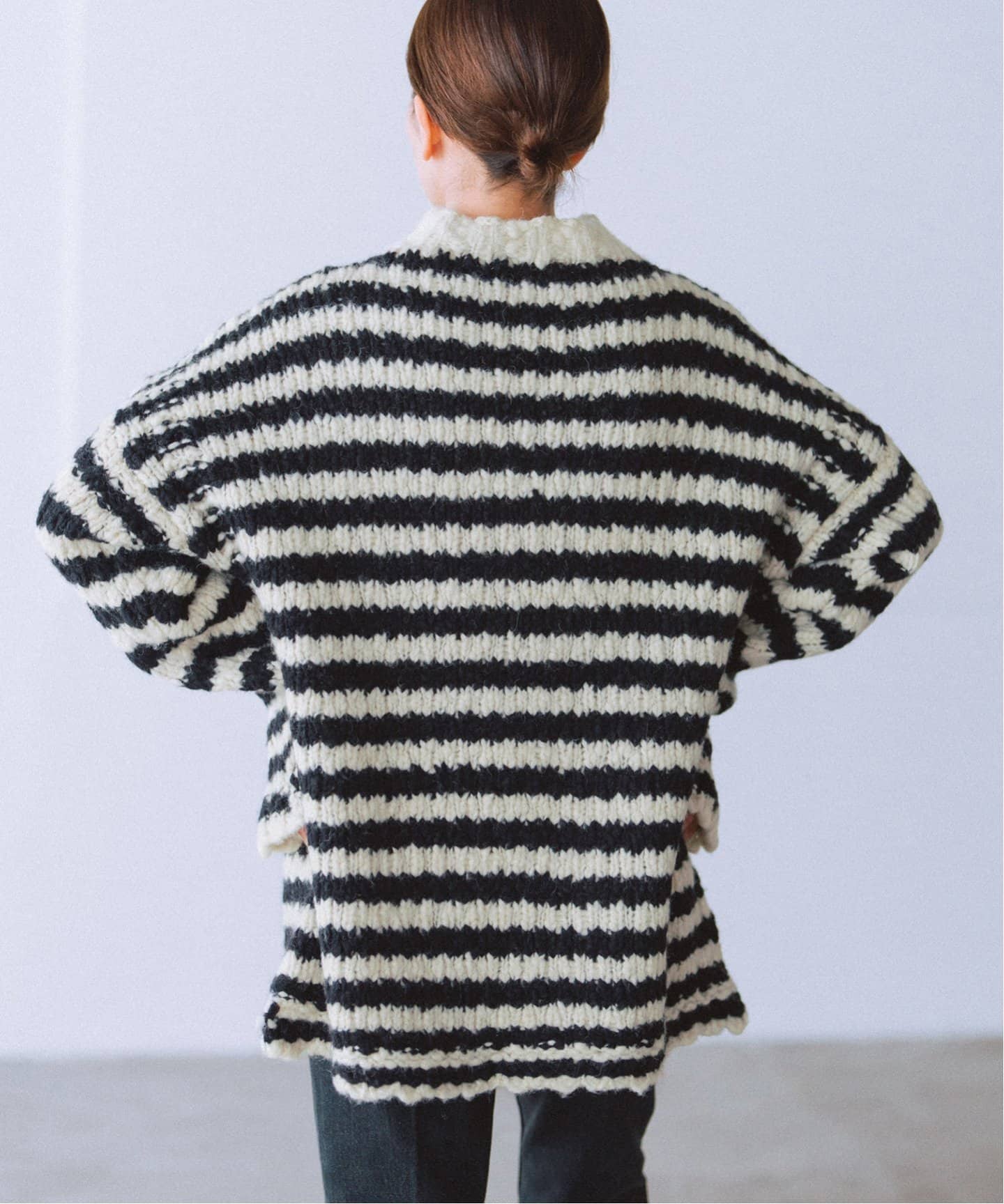 追加》BLACK ハイネックボーダーニット（ニット／セーター）｜IENA