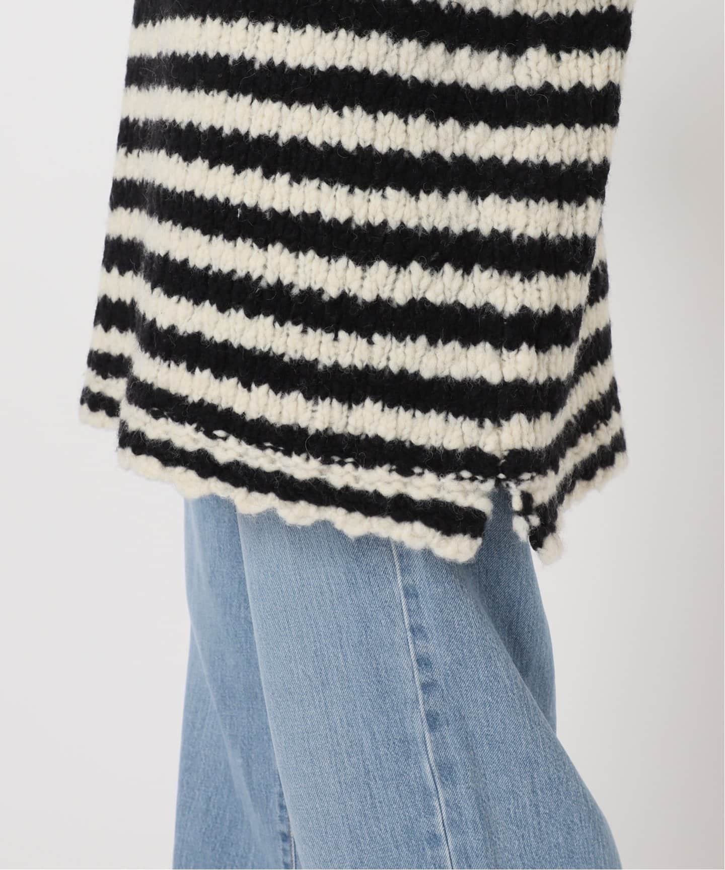 追加》BLACK ハイネックボーダーニット（ニット／セーター）｜IENA