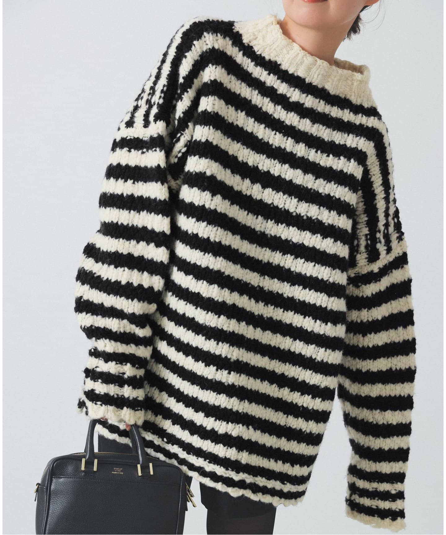 追加》BLACK ハイネックボーダーニット（ニット／セーター）｜IENA