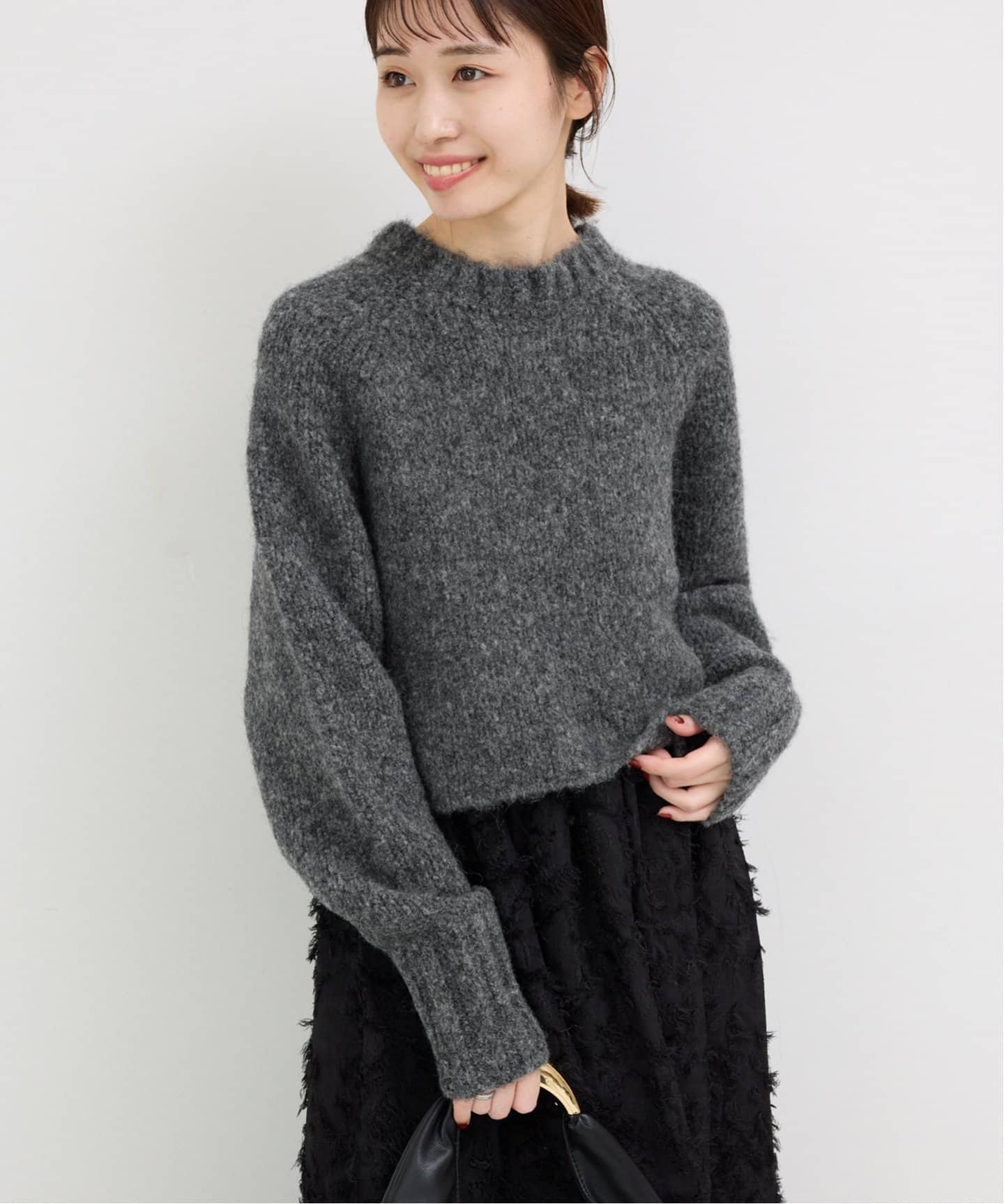 アルパカ混クロップドニット（ニット／セーター）｜SLOBE IENA