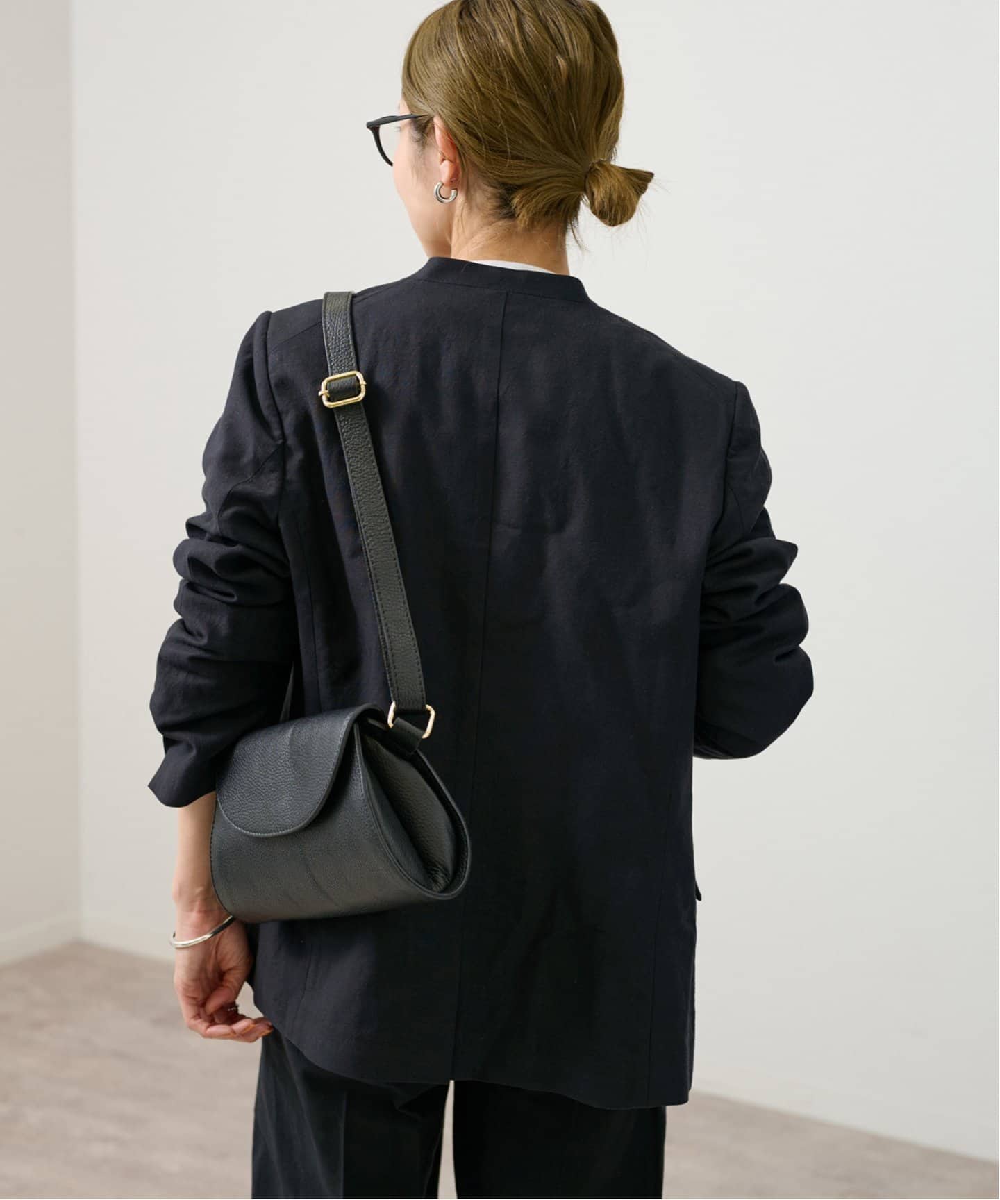 綿麻キャンバスノーカラージャケット（ノーカラージャケット