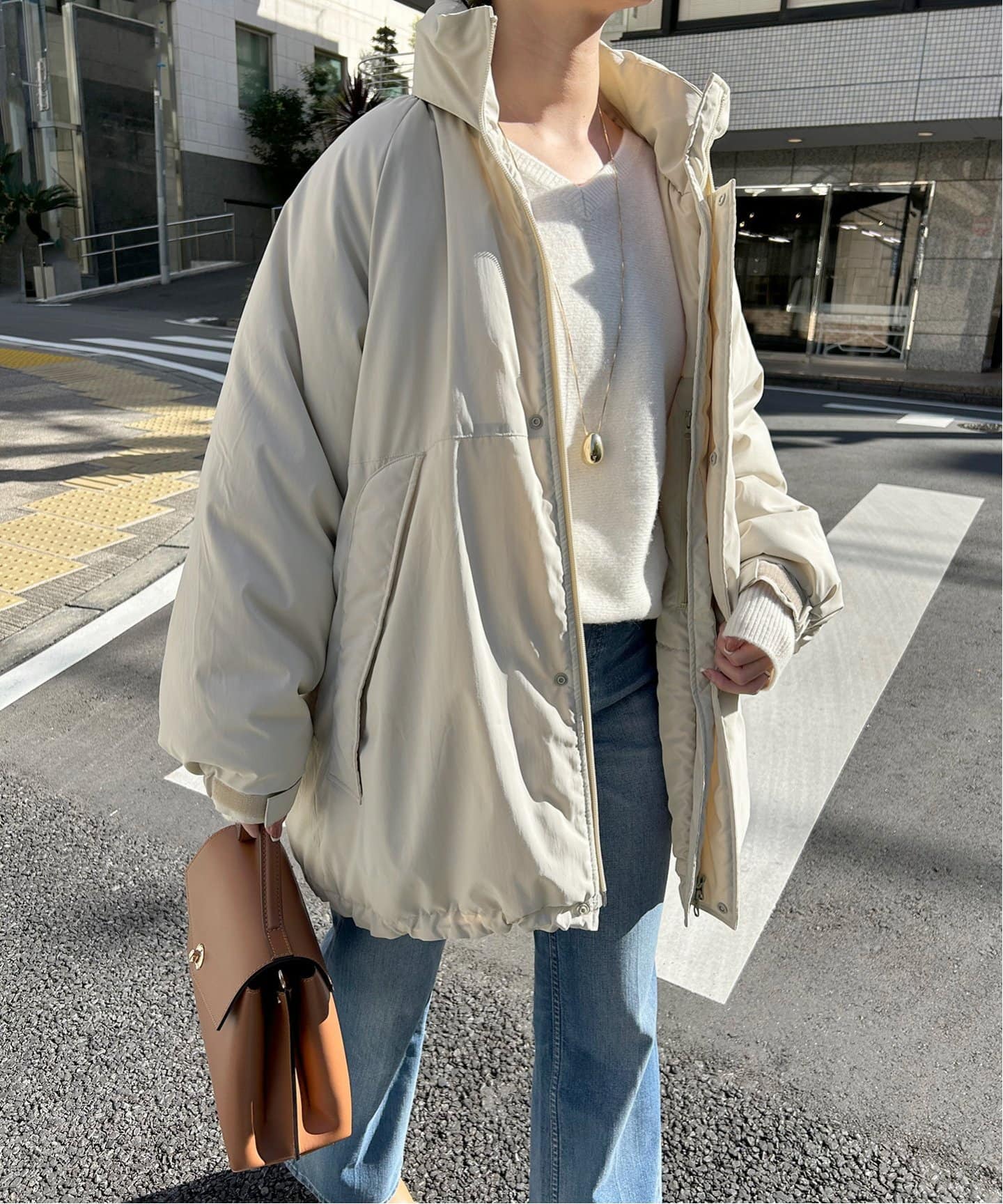 ウォッシャブル中綿モンスターパーカーブルゾン（中綿・キルティング