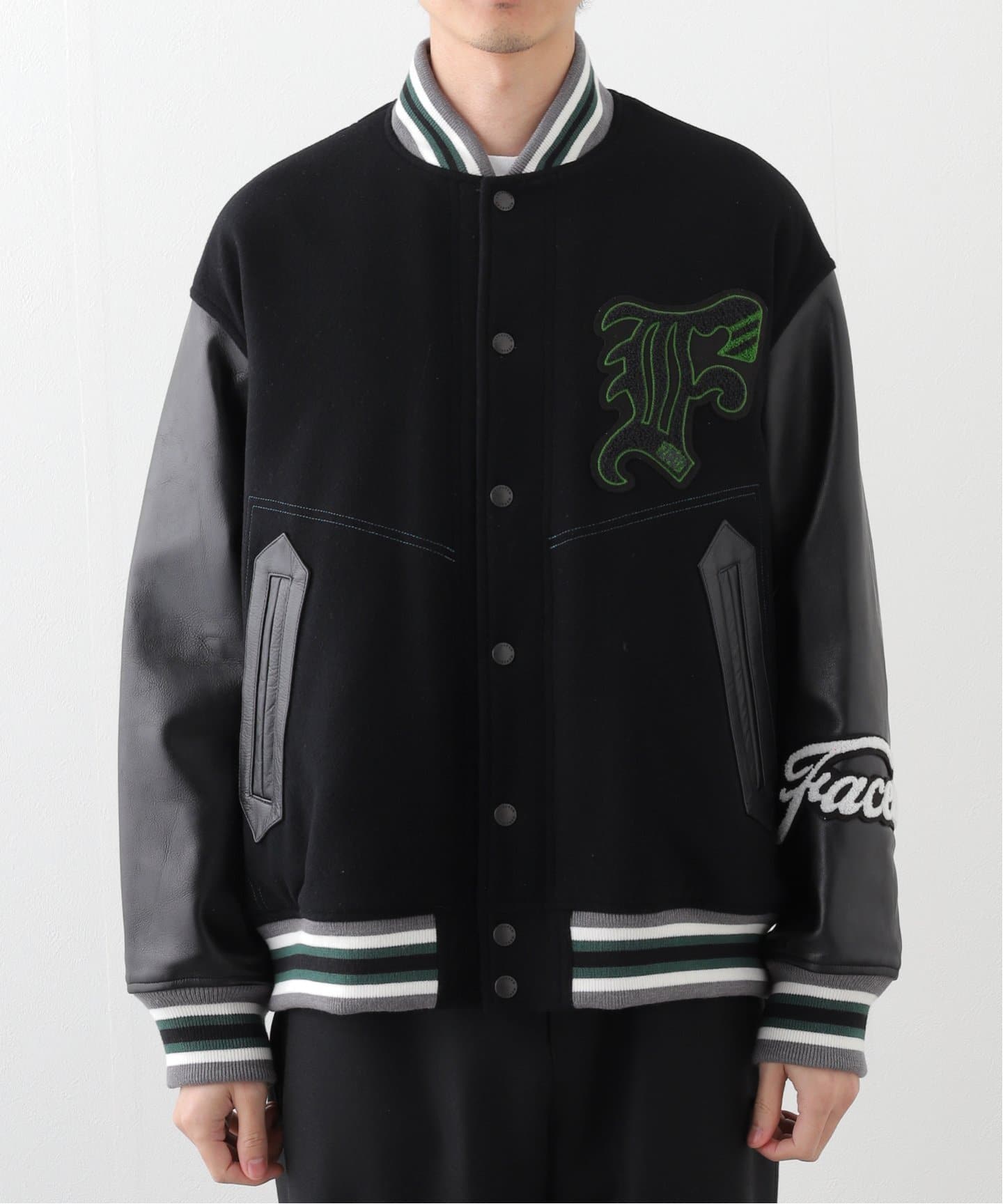 FACETASM 10SS バタフライ転写スタジャン ブラック 【公式通販】