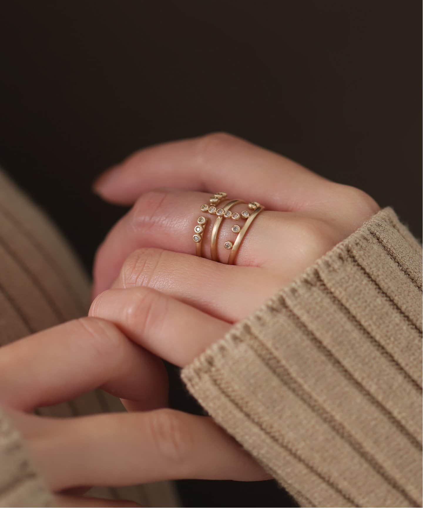 ブラウンダイヤクロスリング K10（リング）｜Lilas（リラ）の通販