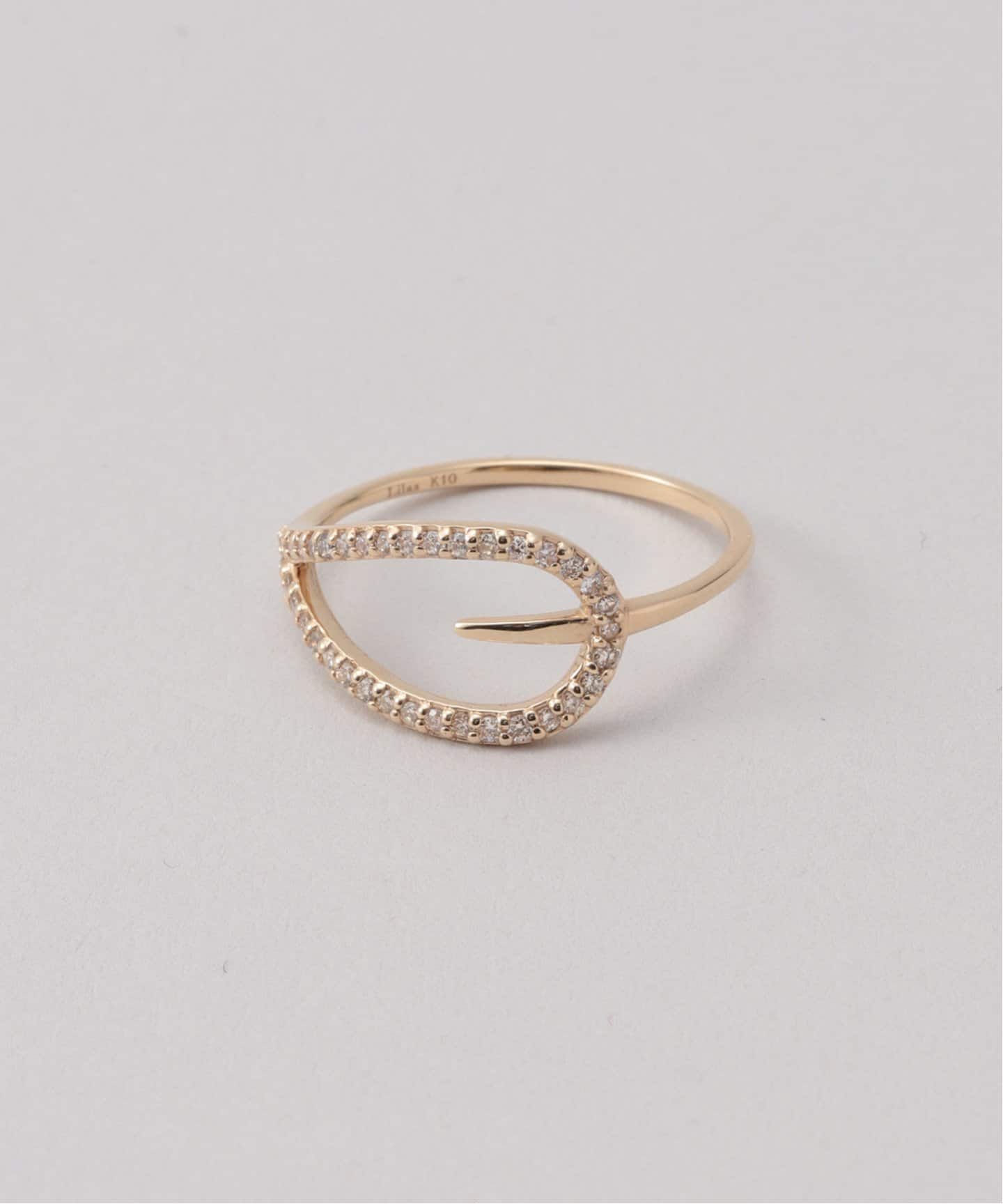 ティアドロップラインダイヤリング K10（リング）｜Lilas（リラ）の