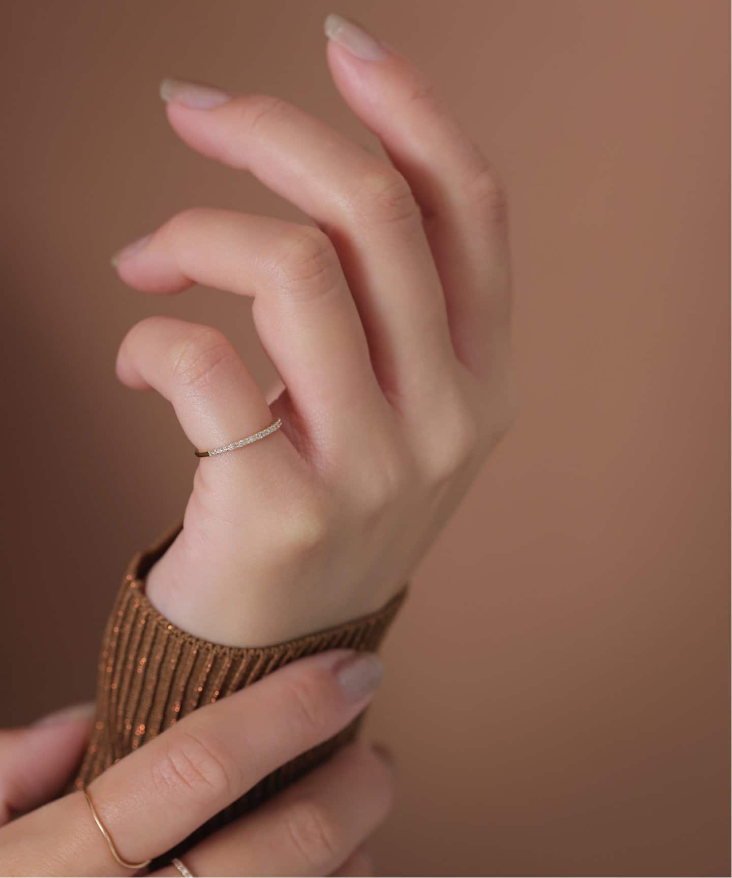 Lilas K10 ダイヤモンド ハーフエタニティリング 11号 ダイヤハーフ