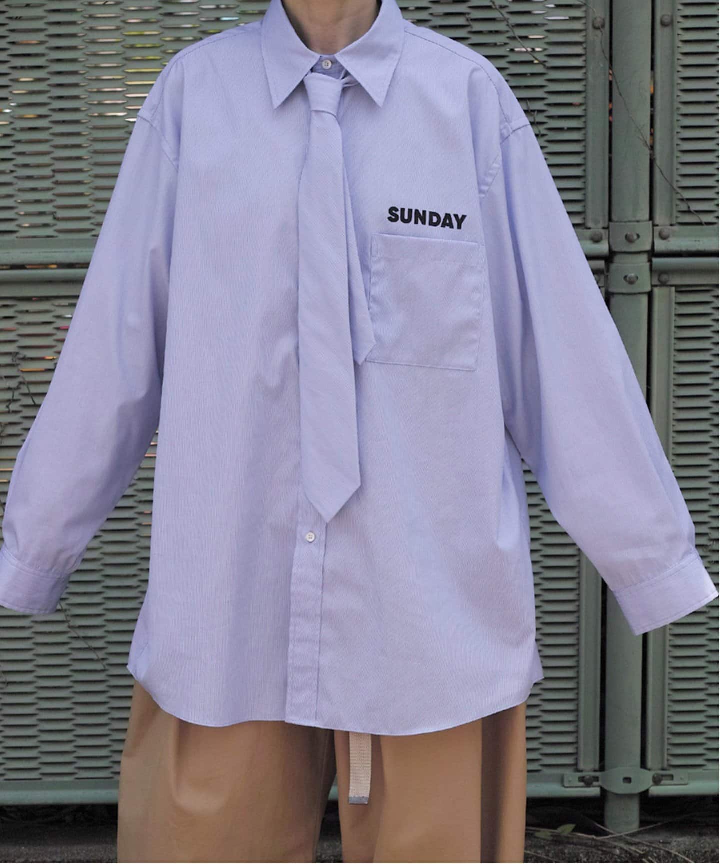 SUNDAY シャツ プラスネクタイのコーディネートスナップ（R.Y