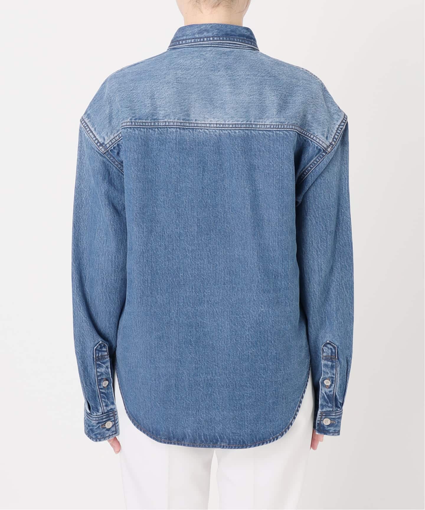 追加》スージングデニムビッグポケットシャツ3（シャツ／ブラウス