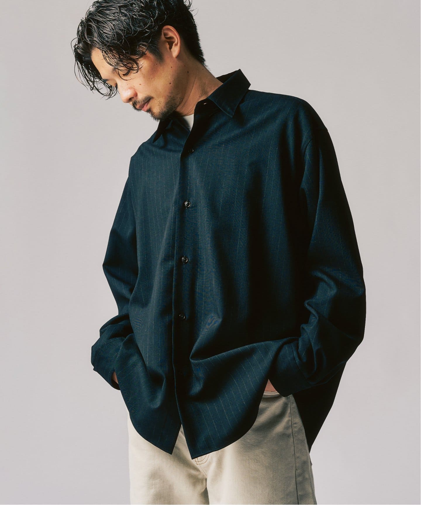 LE JAPON Akita レギュラーウールシャツ（シャツ／ブラウス）｜417