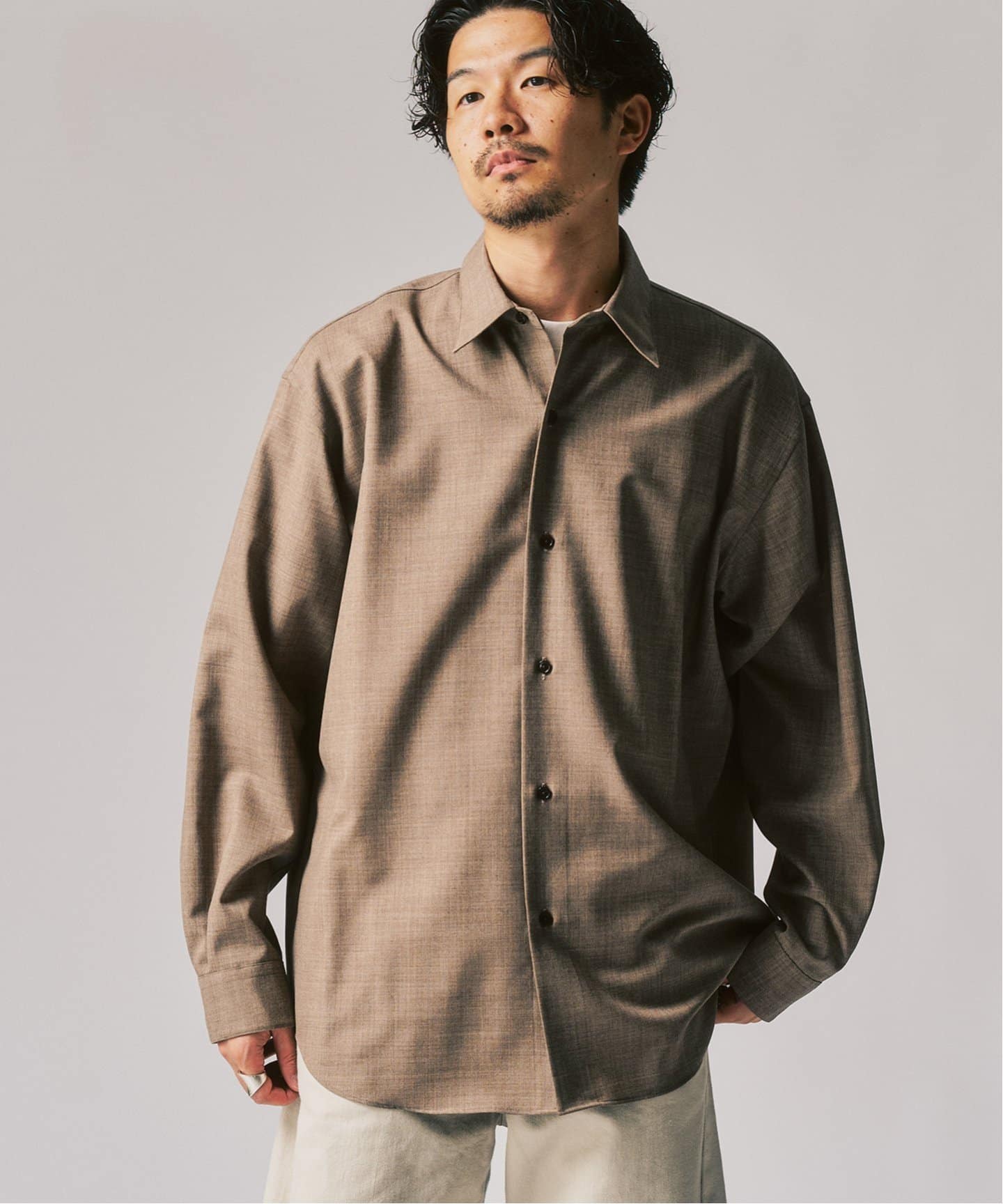 LE JAPON Akita レギュラーウールシャツ（シャツ／ブラウス）｜417