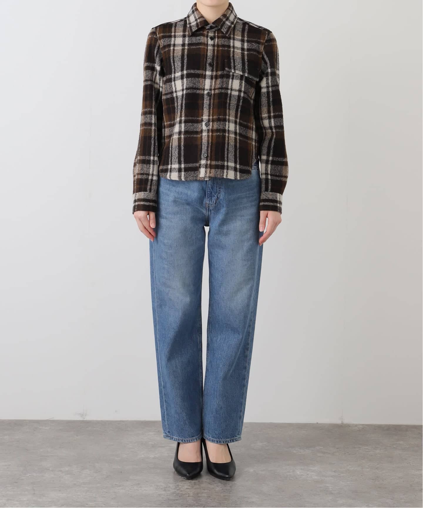 INSCRIRE /アンスクリア】Check Tight Fit Shirt：シャツ（シャツ