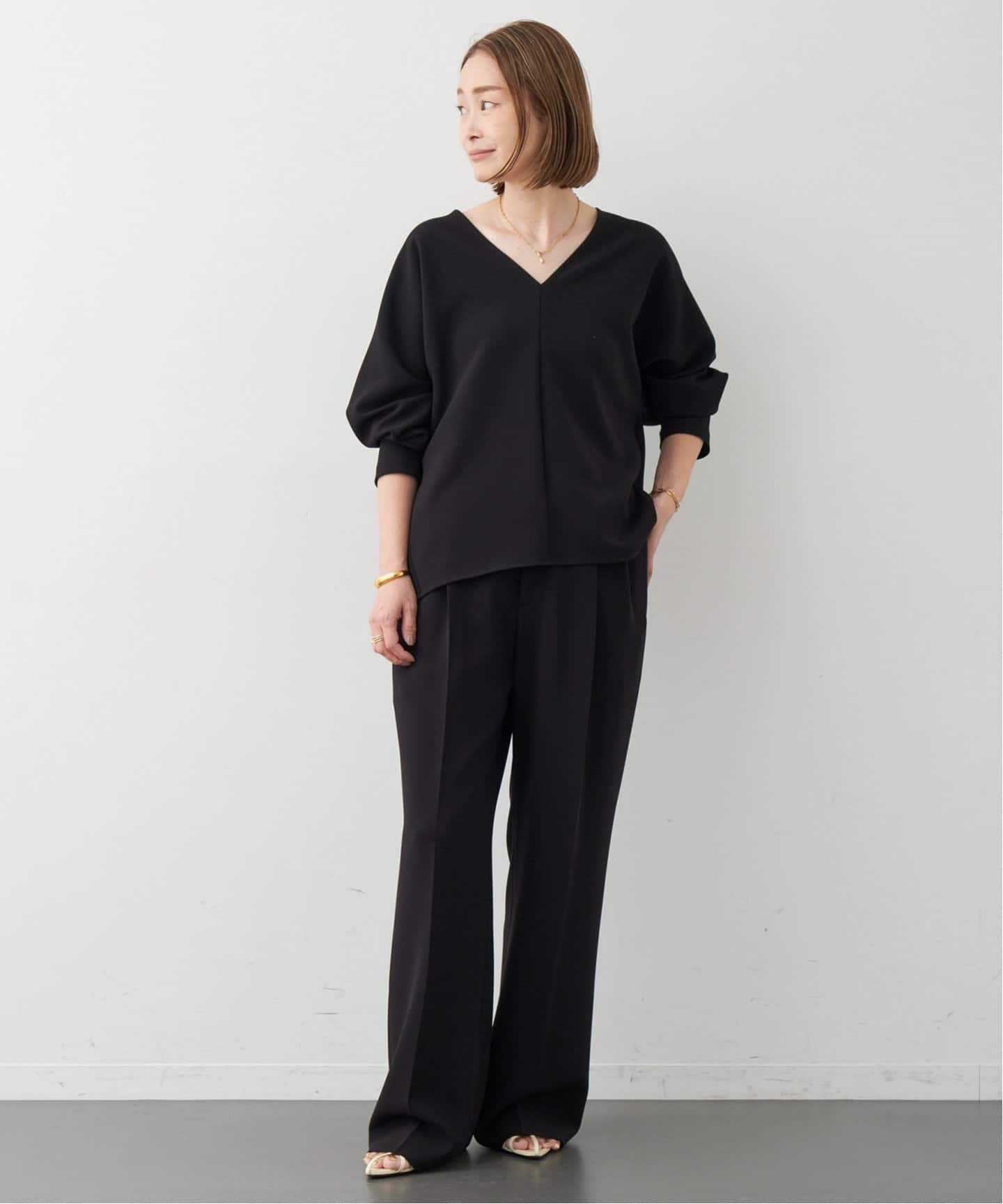 トリアセジョーゼット Vネック プルオーバー（シャツ／ブラウス