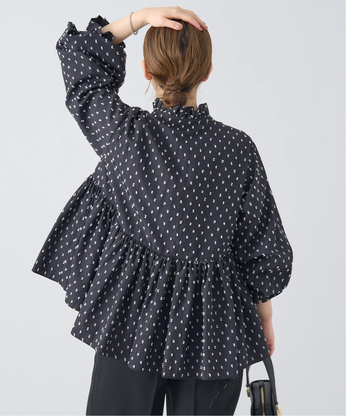 ドットタフタショートギャザーブラウス（シャツ／ブラウス）｜IENA