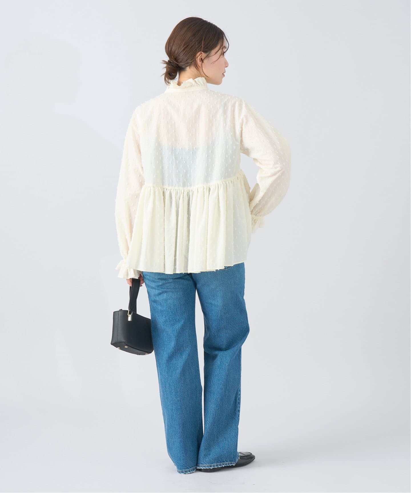 ドットタフタショートギャザーブラウス（シャツ／ブラウス）｜IENA