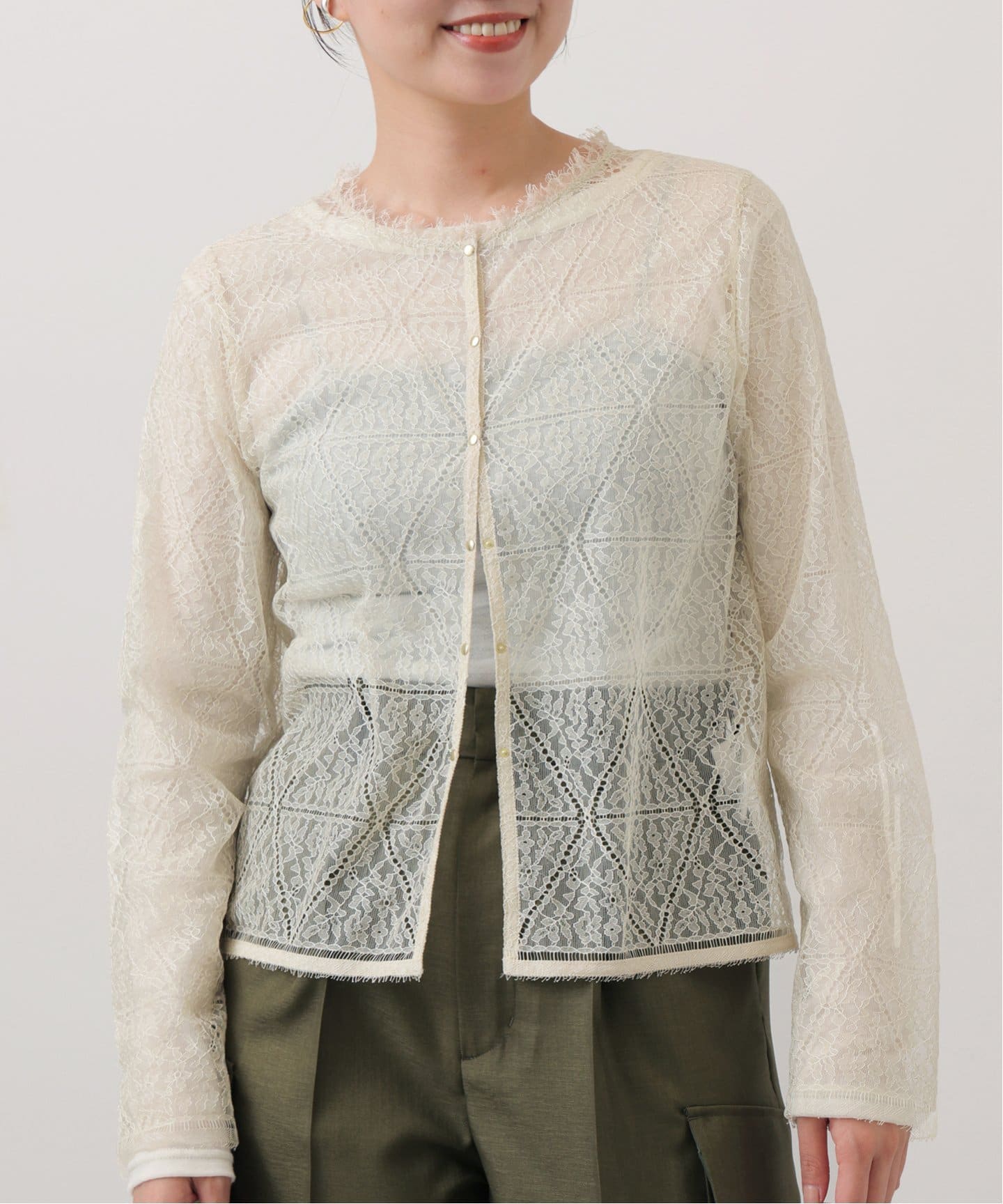 ジオメトリックフラワーレースブラウス（シャツ／ブラウス）｜IENA