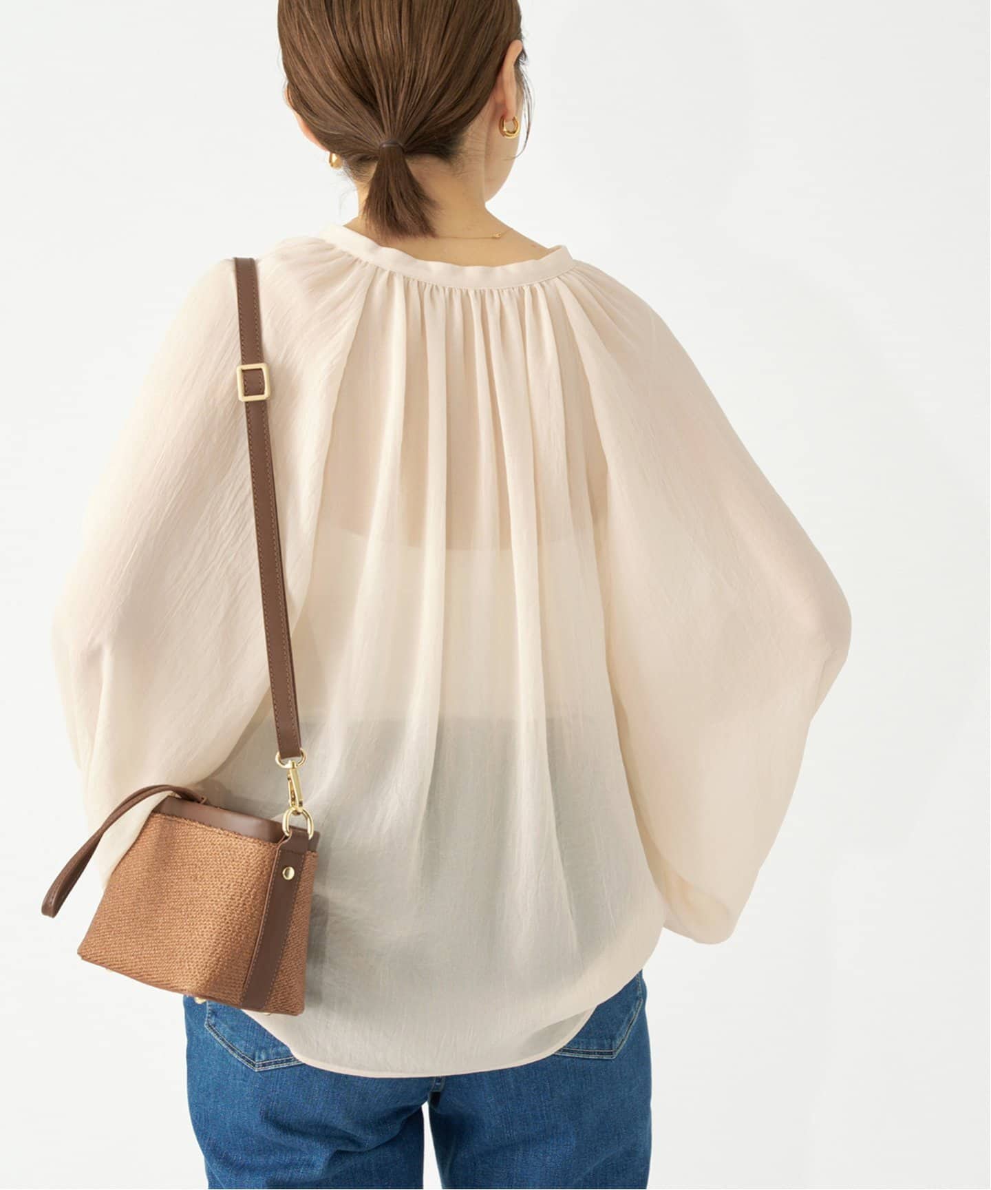 シアージョーゼット ギャザーブラウス（シャツ／ブラウス）｜IENA