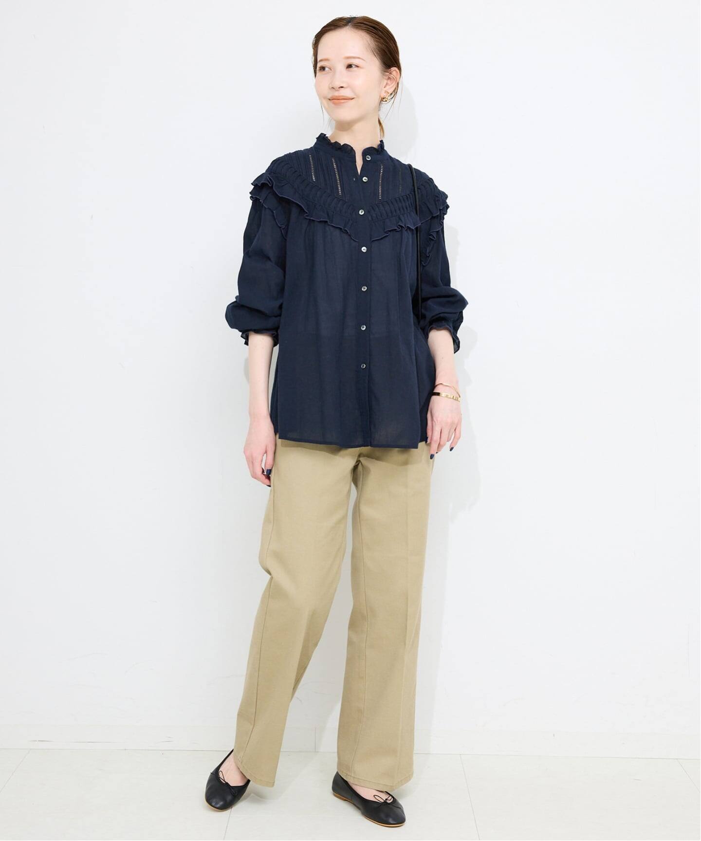 WEB限定/追加2》フリルピンタックブラウス（シャツ／ブラウス）｜SLOBE